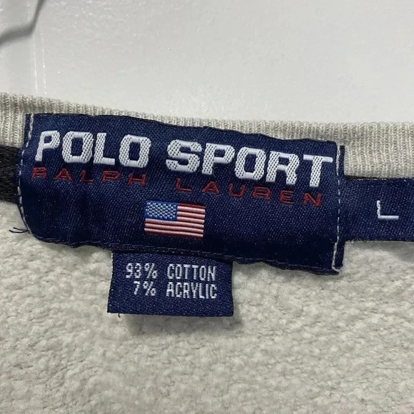 Vintage 90s Polo Sport Ralph Lauren Men's Relaxed Stripe Crewneck Sweatshirt L - Picture 2 of 10